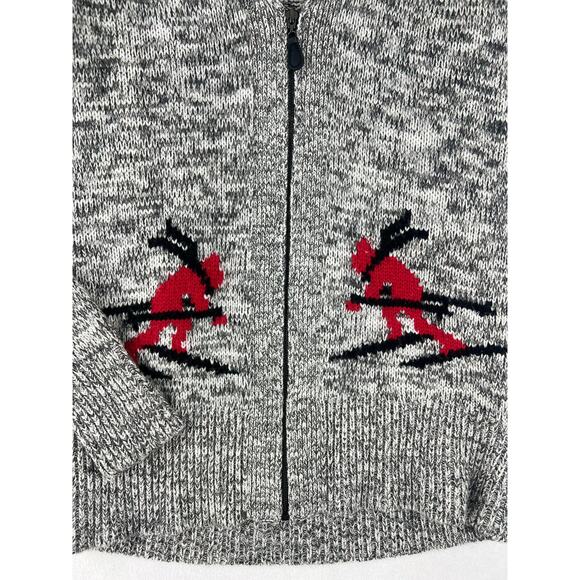 Cambridge Dry Goods Cardigan Sweater Ski Pattern Women’s Sz Large Gray - Picture 3 of 9